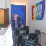 Posa Prima Pietra 15 sett 2012 - 2 soci al lavoro per gli ultimi preparativi