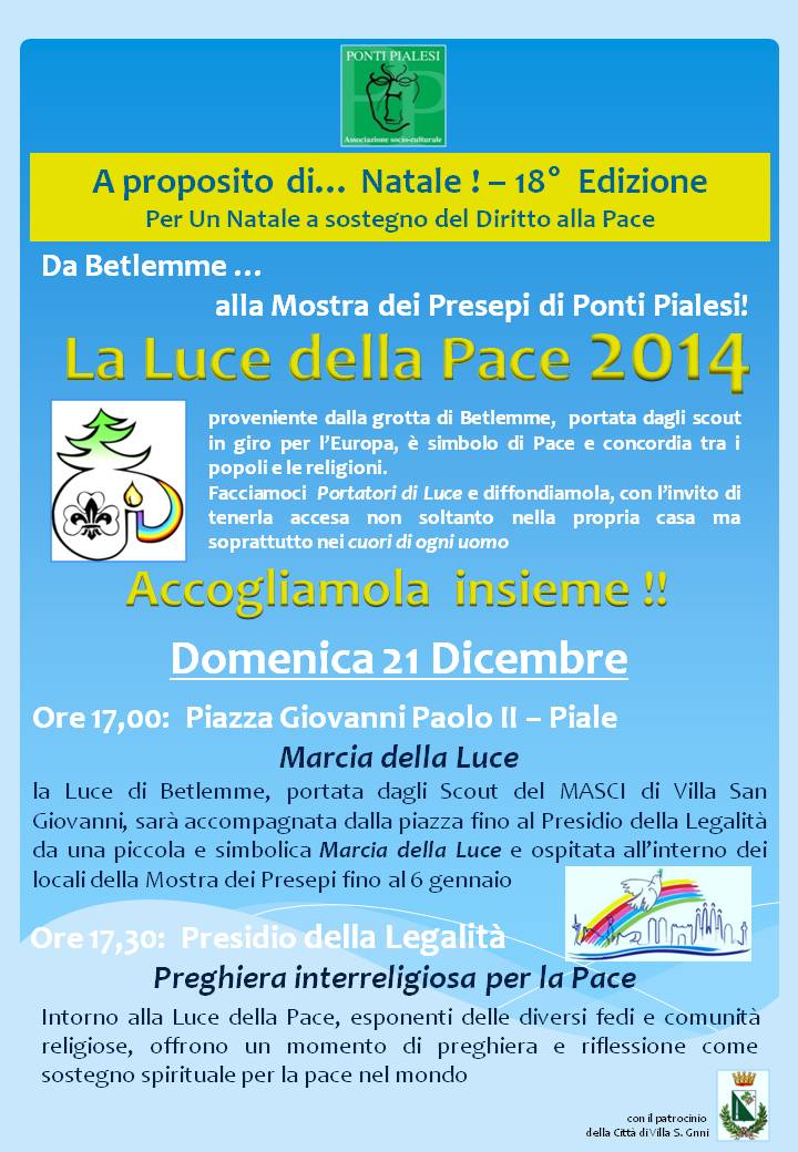 Ponti Pialesi - Accoglienza Luce della Pace 2014