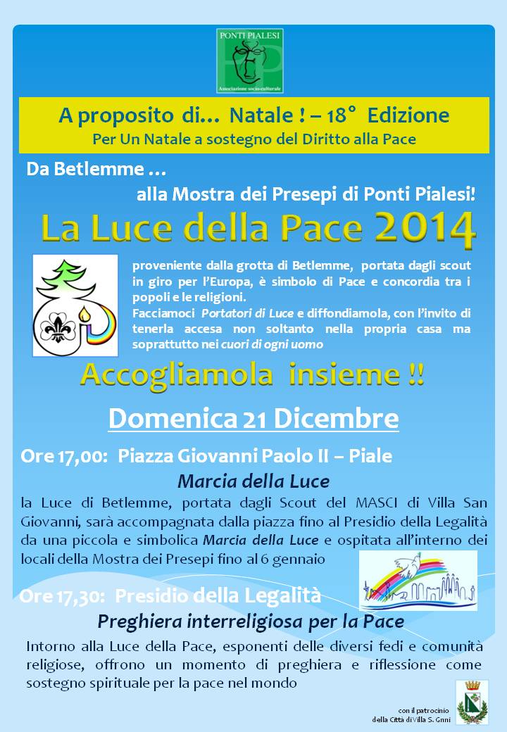 Ponti Pialesi - Accoglienza Luce della Pace 2014
