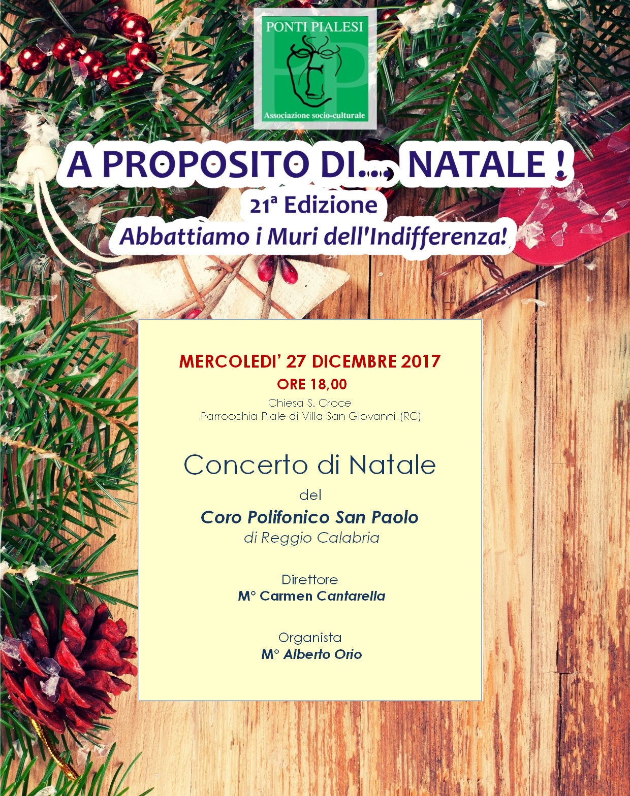 PONTI PIALESI - CONCERTO DI NATALE del Coro San Paolo di Reggio Calabria - 27 dic 2017