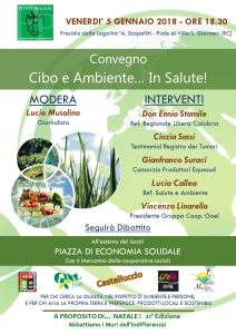 PONTI PIALESI - Convegno "Cibo e Ambiente... in Salute! " - 5 Gennaio 2018