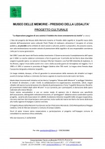 PONTI PIALESI - PROGETTO "MUSEO DELLE MEMORIE"  c/o Presidio della Legalità "A. Scopelliti"
