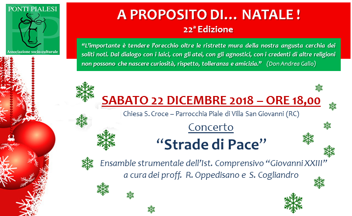   PONTI PIALESI - Concerto Strade di Pace" Ensamble strumentale I.C. Giovanni XXIII